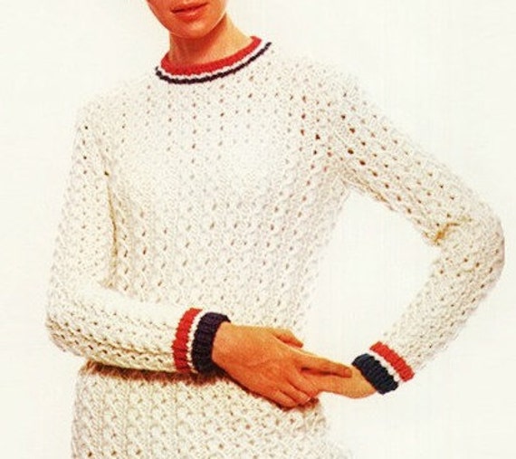 SWEATER DRESS Pattern Vintage 70s Long Sleeve Dress Pattern