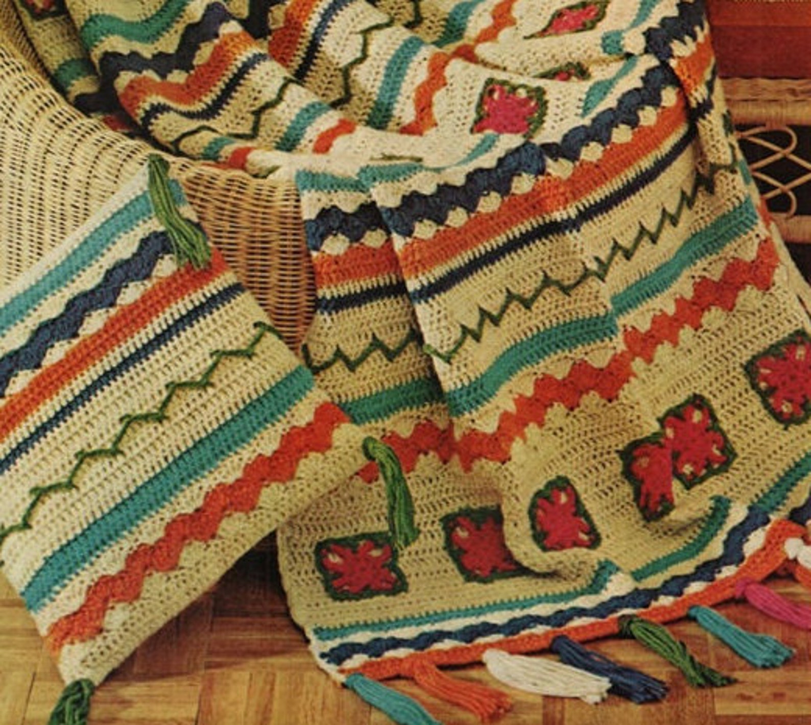 Crochet BLANKET Pattern Vintage 70s Crochet Afghan Crochet Etsy