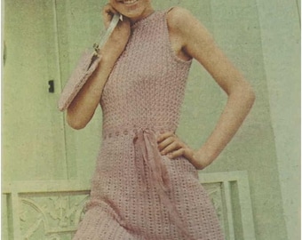 Strickkleid Muster Vintage 70er Jahre Strickkleid Muster Boho Kleidung Muster Instant Download ~ enthält Geldbörse Muster
