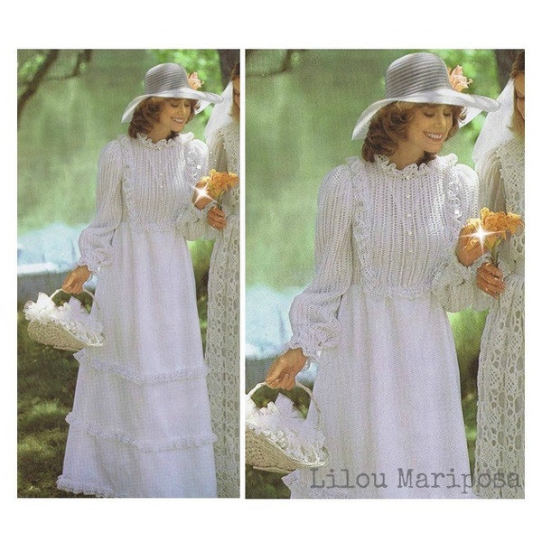 KNITTING DRESS PATTERN Knitting Pattern Vintage Knitting Wedding Dress Pattern Bohemian Clothing Instant Download