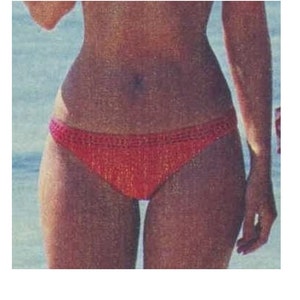 Gehaakte BIKINI patroon Vintage jaren &#39;70 gehaakte badpak patroon Sexy Bikini patroon Boho kleding gehaakte beha gehaakte slipje patroon