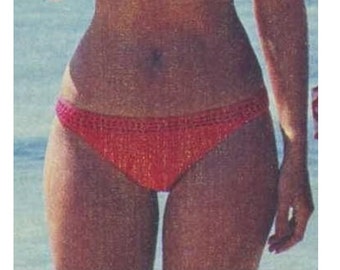 Gehäkelte BIKINI Muster Vintage 70er Jahre Bikini Häkelmuster Sexy Bikini Muster Boho Kleidung BH Häkel Höschen Muster