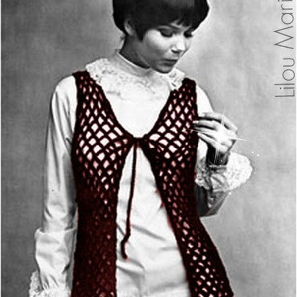 Crochet TOP Pattern Vintage 70s Crochet Vest Pattern