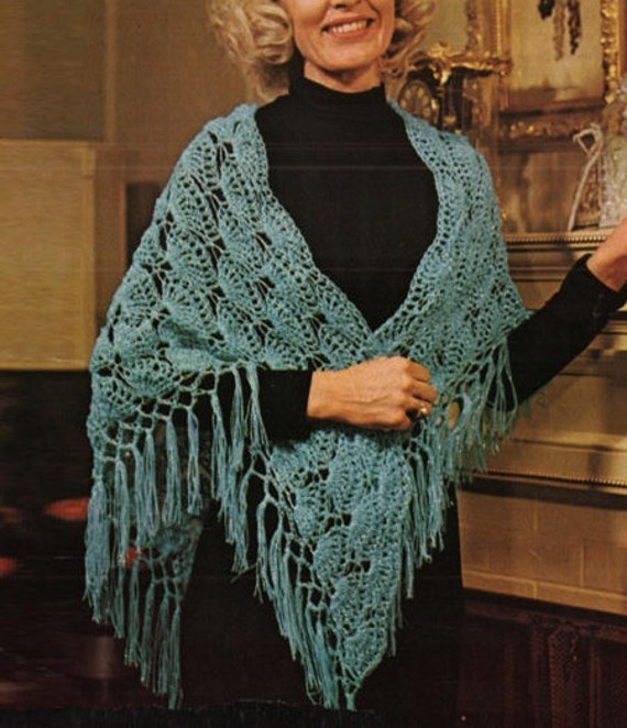 Crochet Shawl Pattern Crochet Poncho Pattern Crochet Sweater Pattern Vintage 70s Crochet Pattern