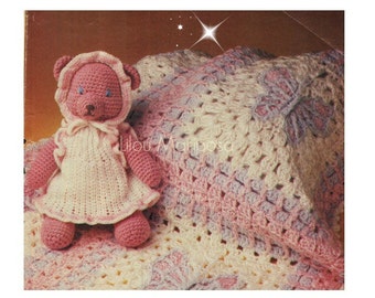 Crochet TOY Pattern Vintage 70s Baby Girl Teddy Bear Toy-Mobile-Stuffed Toy-Animal Zoo-Toddlers Chidren-Vintage Plush Toy- Baby Toy-Vtg-DIY