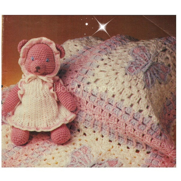 Crochet TOY Pattern Vintage 70s Baby Girl Teddy Bear Toy-Mobile-Stuffed Toy-Animal Zoo-Toddlers Chidren-Vintage Plush Toy- Baby Toy-Vtg-DIY