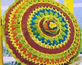 Crochet PILLOWCASE Pattern Vintage 70s Crochet Pillow Pattern Crochet Cushion Cover Boho Home Decor