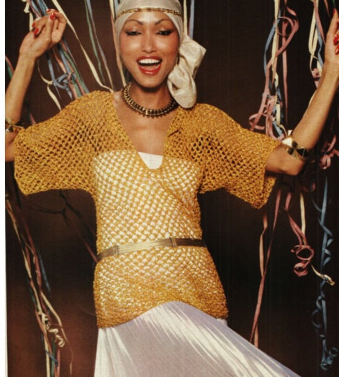 Crochet TOP Pattern Vintage 70s Crochet Sweater Pattern Crochet Tunic
