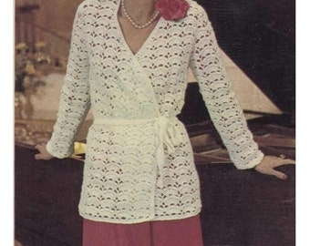 CROCHET TOP PATTERN Vintage 70s Crochet Wrap Top Pattern Bohemian Clothing Instant download