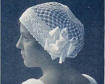 Crochet Pattern Vintage 40s Crochet Bridal Veil Pattern Crochet Wedding Veil Pattern Crochet Boudoir Cap Pattern