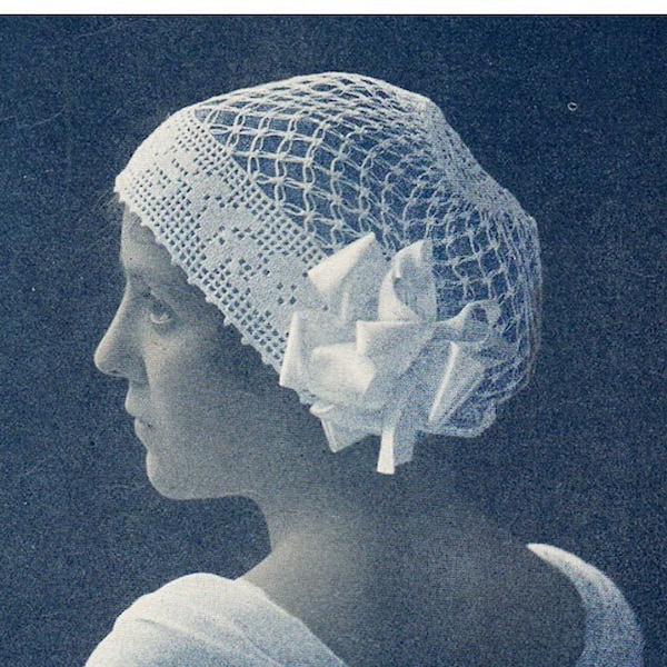 Crochet Pattern Vintage 40s Crochet Bridal Veil Pattern Crochet Wedding Veil Pattern Crochet Boudoir Cap Pattern