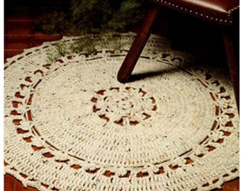 Crochet RUG Pattern Vintage 70s Round Rug Mat Scatter Area Rug Crochet Floor Rug Crochet Mat Boho Bohemian Home Decor