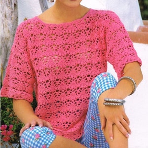 CROCHET TOP PATTERN Vintage 70s Crochet sweater pattern crochet summer top pattern crochet blouse pattern crochet tunic pattern