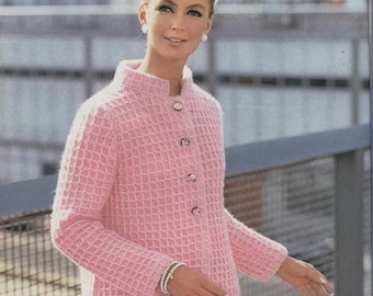 Crochet Coat Pattern Crochet Jacket Pattern Crochet Sweater Pattern Crochet Top Pattern Vintage 60s