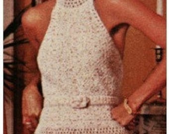 Häkelkleid Muster Vintage 70er Jahre Häkelmuster Maxi Kleid Häkelmuster Hochzeit Kleid Boho Kleidung Häkelmuster Neckholder