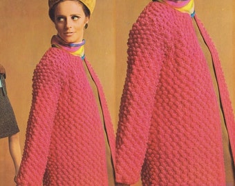 Crochet JACKET Pattern Vintage 70s Crochet Sweater Pattern Crochet Cardigan Pattern
