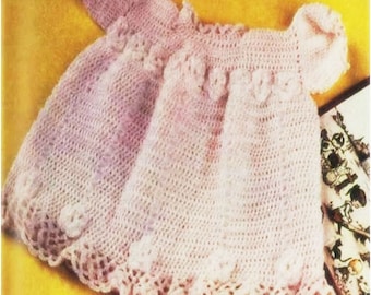 Crochet DRESS Pattern Vintage 70s Baby Girl Dress Pattern Crochet Baby Dress Pattern INSTANT DOWNLOAD