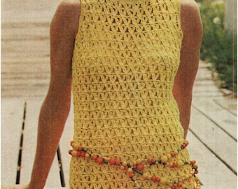 Patron de tejdo en crochet 70s - pdf de tejido a crochet vestido