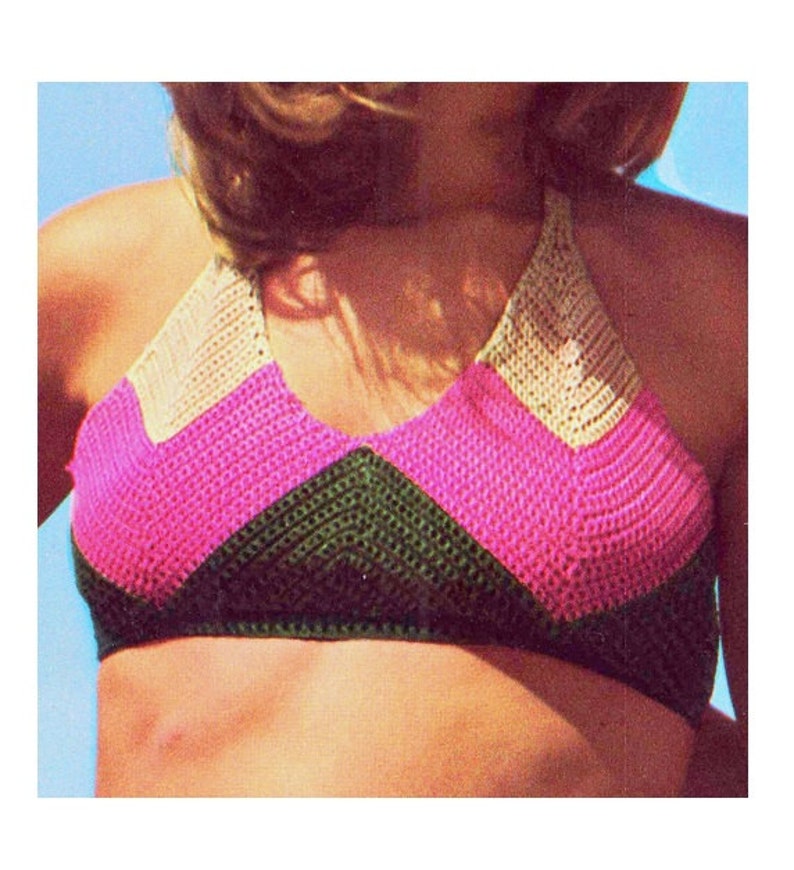 Crochet Bikini Pattern Vintage 70s Crochet Bikini Pattern2 Etsy