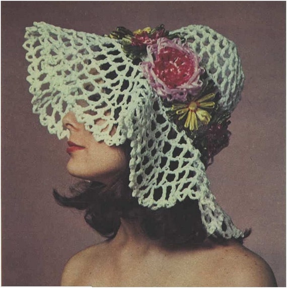 Crochet HAT Pattern Vintage 70s Daisy Crochet Hat Pattern Summer Crochet Hat Pattern
