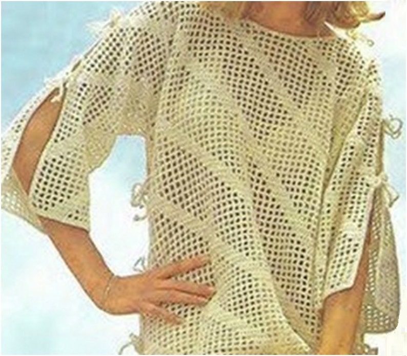 Crochet DRESS Pattern Vintage 70s Crocheted Caftan Dress Etsy