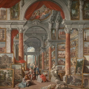 Views of Modern Rome by Giovanni Pannini, various sizes. Giclee Canvas Art Print, flat print, not framed or stretched