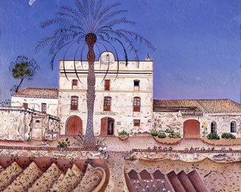 La Casa de la Palmera by Joan Miro, in various sizes, Giclee Canvas Print, flat print, not framed or stretched