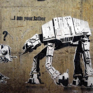Banksy canvas print, I Am Your Father, Star Wars spoof, Giclee Print on Canvas, various sizes, flat print, not framed or stretched