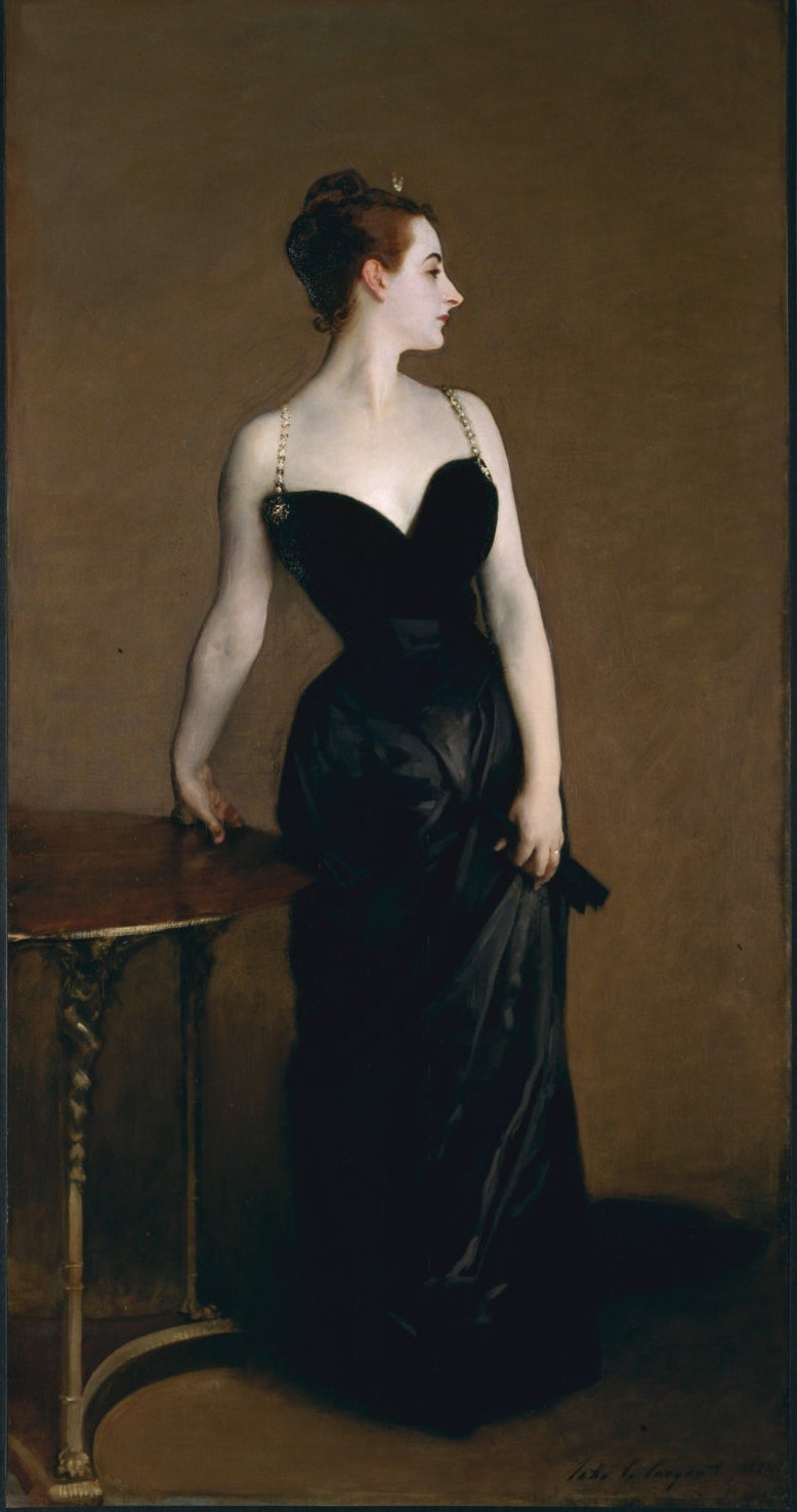 Madame X by John Singer Sargent, 8.5x16, Canvas Giclee Print, flat print, not framed or stretched image 1