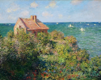 Fisherman's Cottage at Varengeville by Claude Monet, in various sizes, Giclee Canvas Print, flat print, not framed or stretched