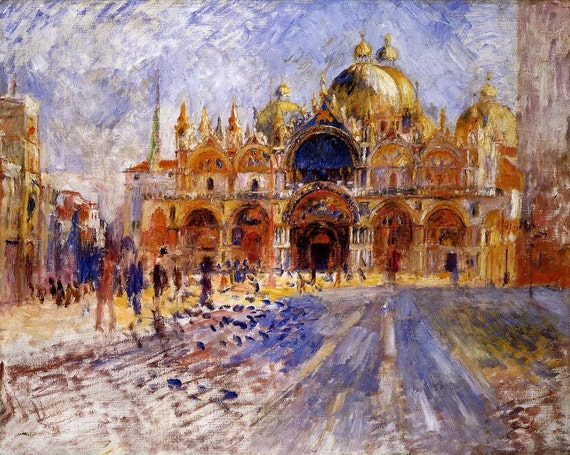 The Piazza San Marco by Pierre-Auguste Renoir, various sizes, Giclee Canvas Print, flat print, not framed or stretched