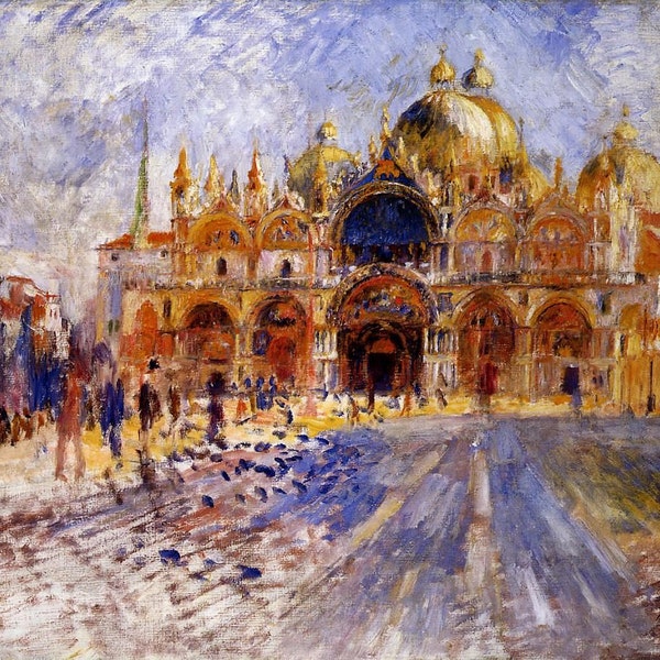 The Piazza San Marco by Pierre-Auguste Renoir, various sizes, Giclee Canvas Print, flat print, not framed or stretched