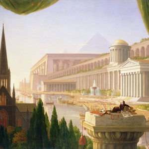 Architect's Dream by Thomas Cole, 10"x16", Giclee Print on Canvas, flat print, not framed or stretched