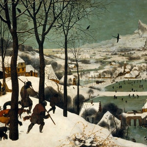 Jäger im Schnee von Pieter Bruegel, in verschiedenen Größen, Giclée Druck auf Leinwand, nicht gerahmt oder gestreckt