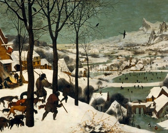 Hunters In The Snow by Pieter Bruegel, in various sizes, Giclee Print on Canvas, flat print, not framed or stretched