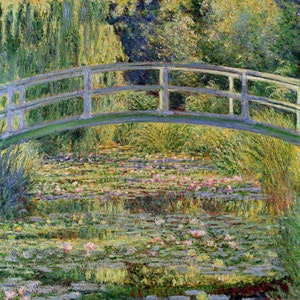 The Japanese Bridge by Claude Monet, 11.5"x12", Giclee Canvas Print, flat print, not framed or stretched