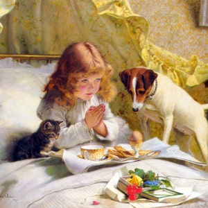 Suspense by Charles Burton Barber, various sizes, Canvas Giclee Print, flat print, not framed or stretched