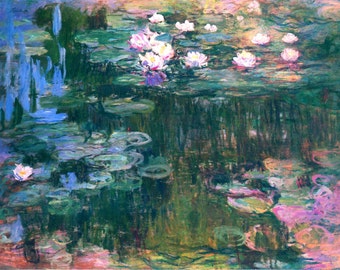 Claude Monet - Water Lilies and Japanese Bridge - Fine Art Glicée