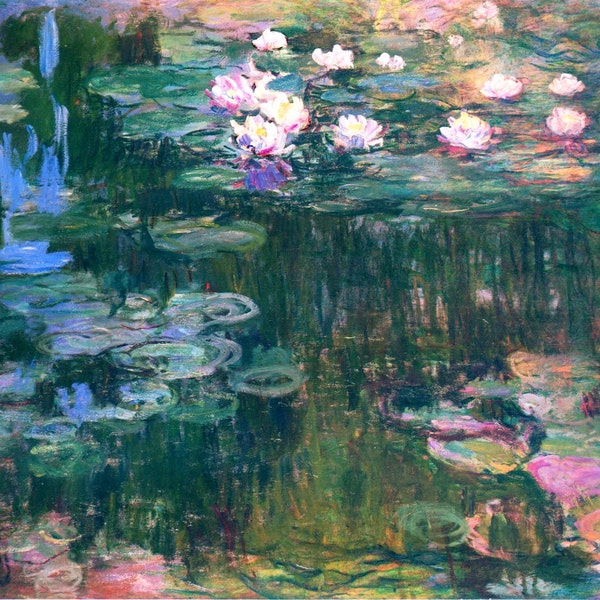 Claude Monet's "Waterlilies", in various sizes, Giclee Canvas Print, flat print, not framed or stretched