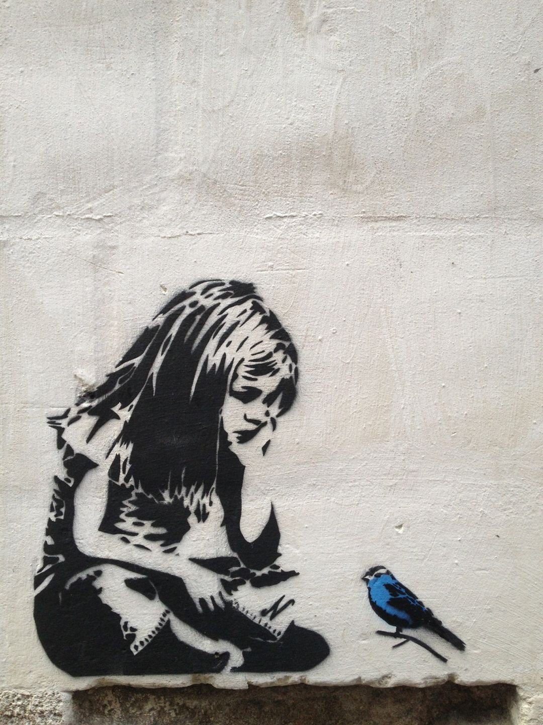 Banksy Canvas Print, Girl With Bluebird, Giclee Print on