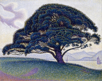 The Bonaventure Pine by Paul Signac, in various sizes, Giclee Canvas Print, flat print, not framed or stretched