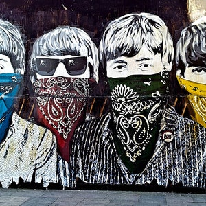 Banksy canvas print, The Beatles, Giclee Print on Canvas, flat print, not framed or stretched