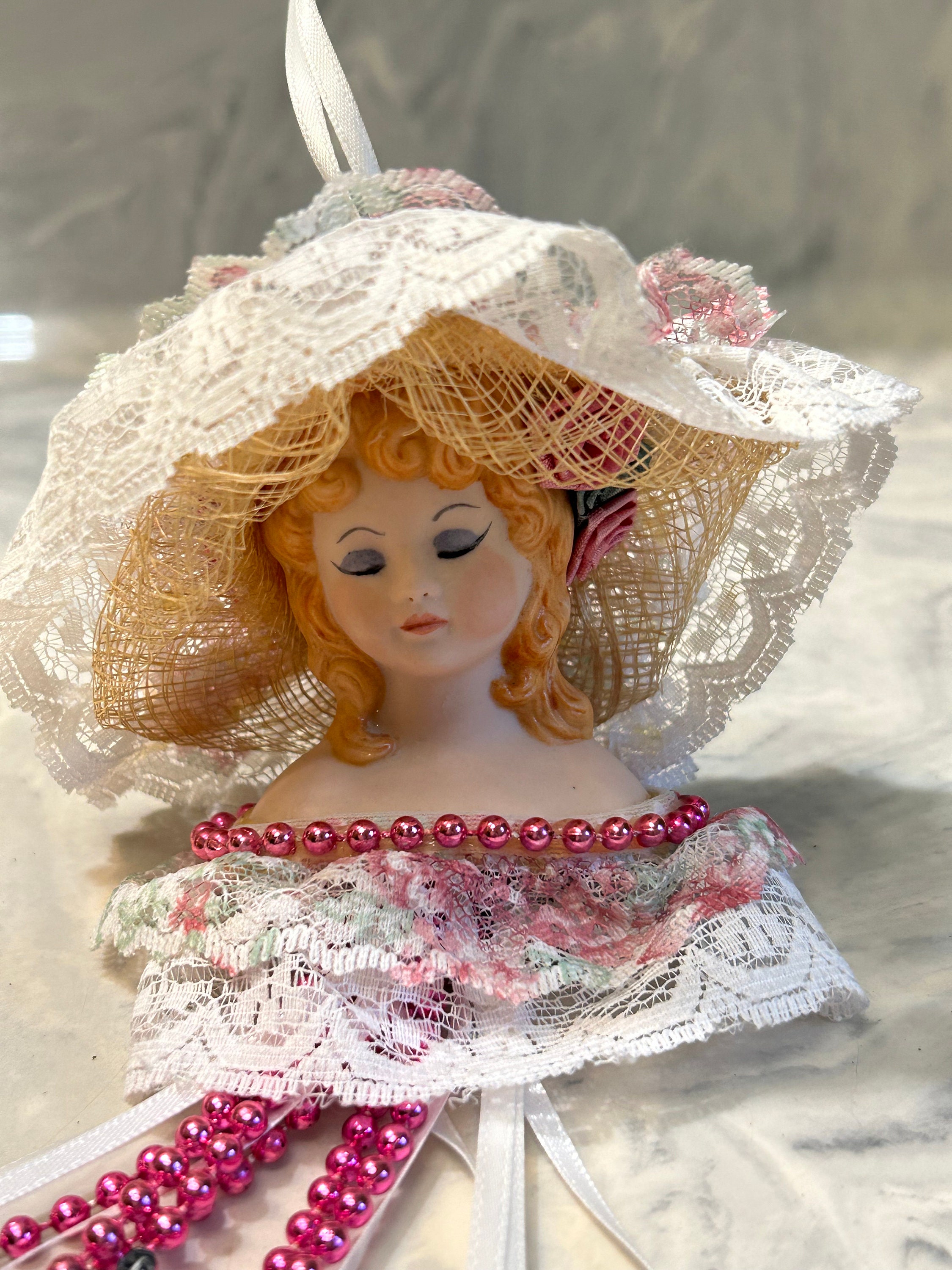 * vintage doll's head ୨୧ ブロンスの髪チャイナヘッドさん Vintage Porcelain Doll Head - Etsy