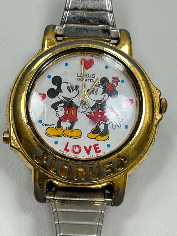 Vintage his and her Disney Mickey & Minnie Gold Tone Watches, never worn Disney Gold Wristwatches for sale | eBay main image 3