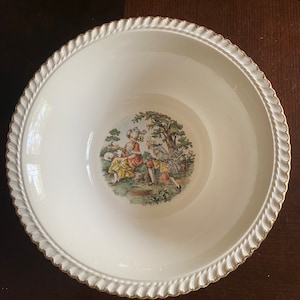 Vintage Harker Pottery 22KT Gold plated courtship bowl