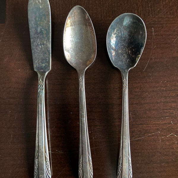 Vintage Rogers & Bro Set of 3 Silverwares