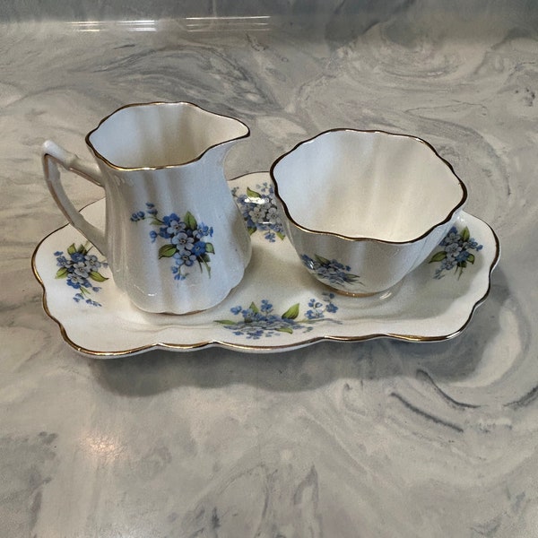 Vintage Old Royal Bone China Cramer, Sugar bowl and Tray - Made in England