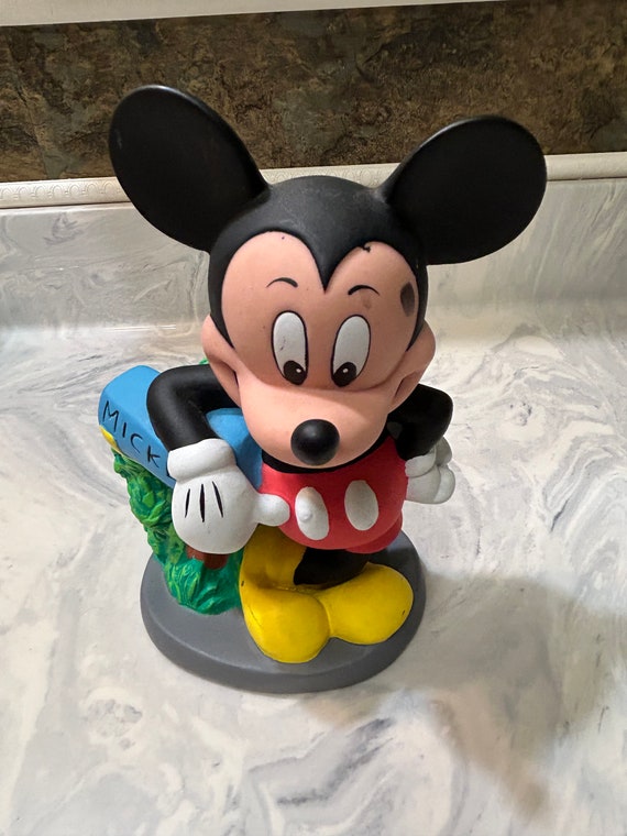 Vintage Mickey Mouse Leaning on Mailbox Bank - Etsy