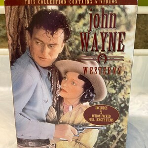 John Wayne Westerns 5 VHS movies - Dakota, King of the Pecos, Rio Grande, Blue Steel, In old California
