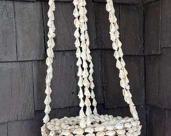 Vintage Seashell Chandelier - Ivory White, 40"